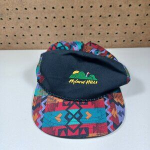 Vintage Derby Cap mens colorful Navajo tribal Highland Hills strapback golf hat
